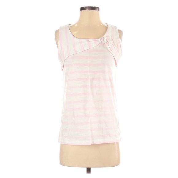 TOMMY HILFIGER Sleeveless T-Shirt Pink White Small - Picture 1 of 3